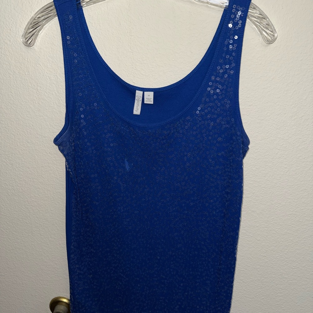 Relativity Cobalt Sequin Scoop Tank
